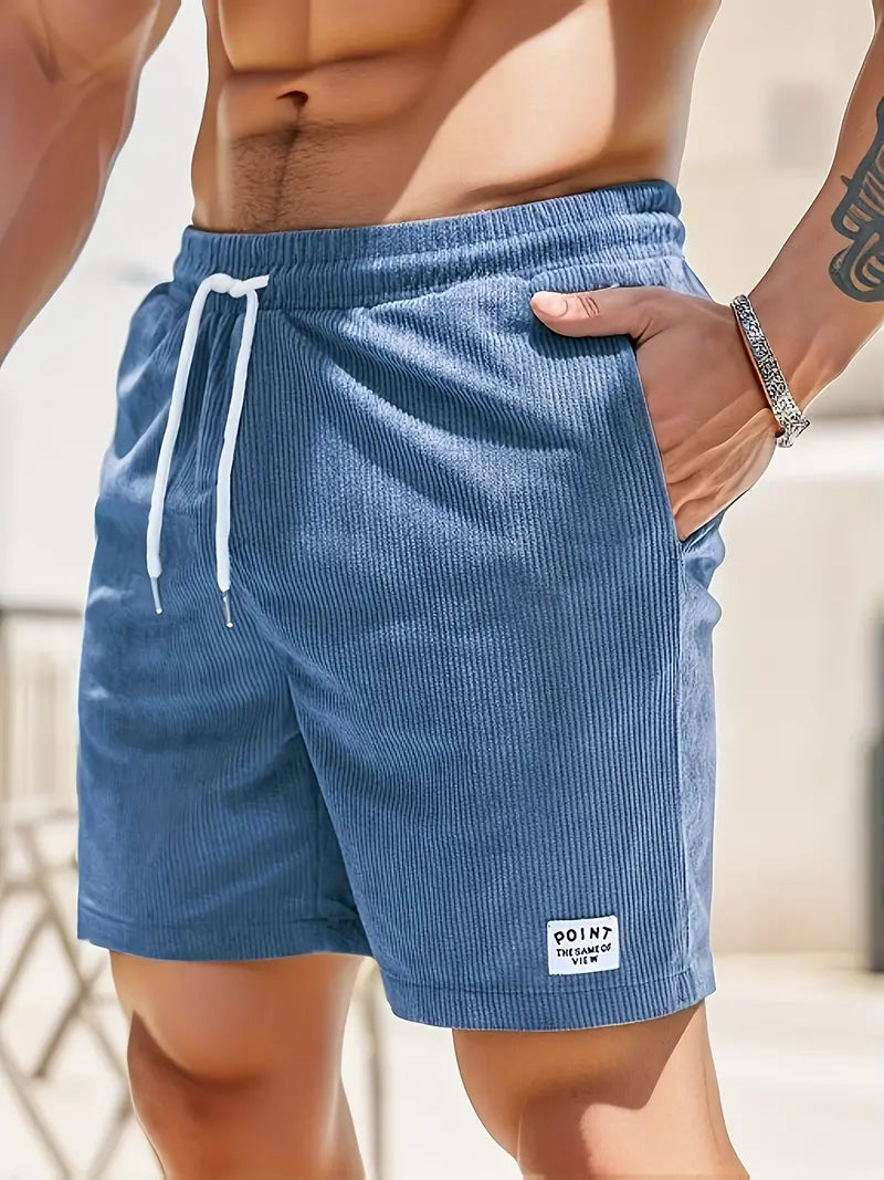 Short de bain homme à cordon, coloris Bleu
