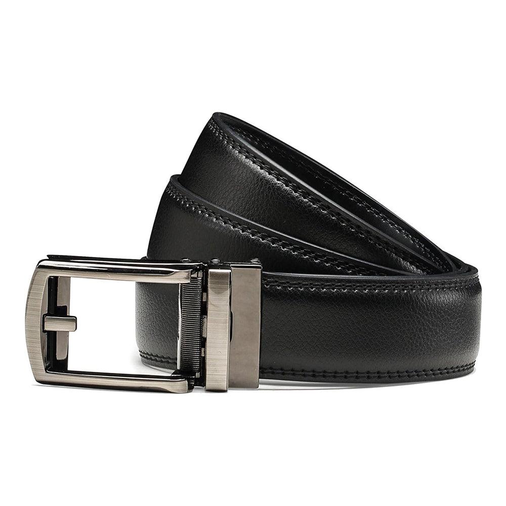 Ceinture en cuir à cliquet pour homme avec fermeture à pression, vue 7