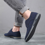 Chaussures Homme Noires En Daim À Lacets Plates, vue 10