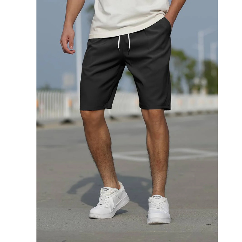 Shorts Décontractés Homme avec Cordon, coloris Noir