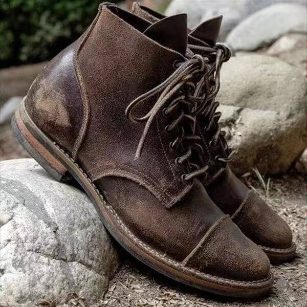 Bottes à lacets homme, coloris Marron foncé
