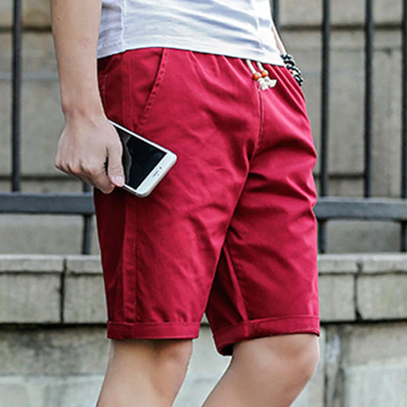 Shorts Décontractés Homme avec Cordon, coloris Écarlate