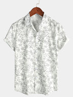 Chemise hawaïenne en coton pour homme à manches courtes, coloris Blanc