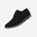 Chaussures Homme Noires En Daim À Lacets Plates, vue principale