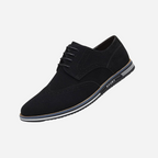 Chaussures Homme Noires En Daim À Lacets Plates, vue principale