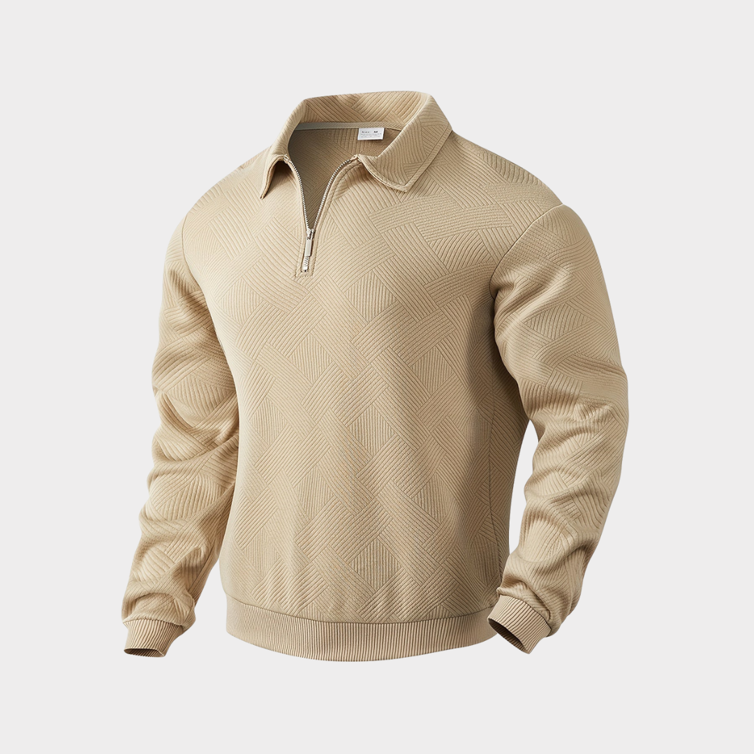 Pull à Demi-Zip pour Homme, coloris Kaki