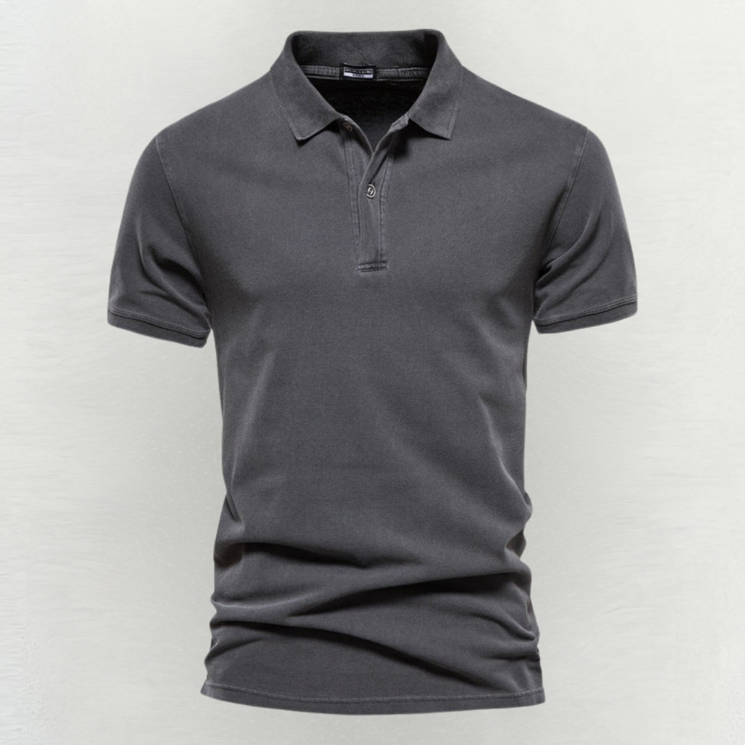 Polo Homme en Laine Mérinos, coloris Gris