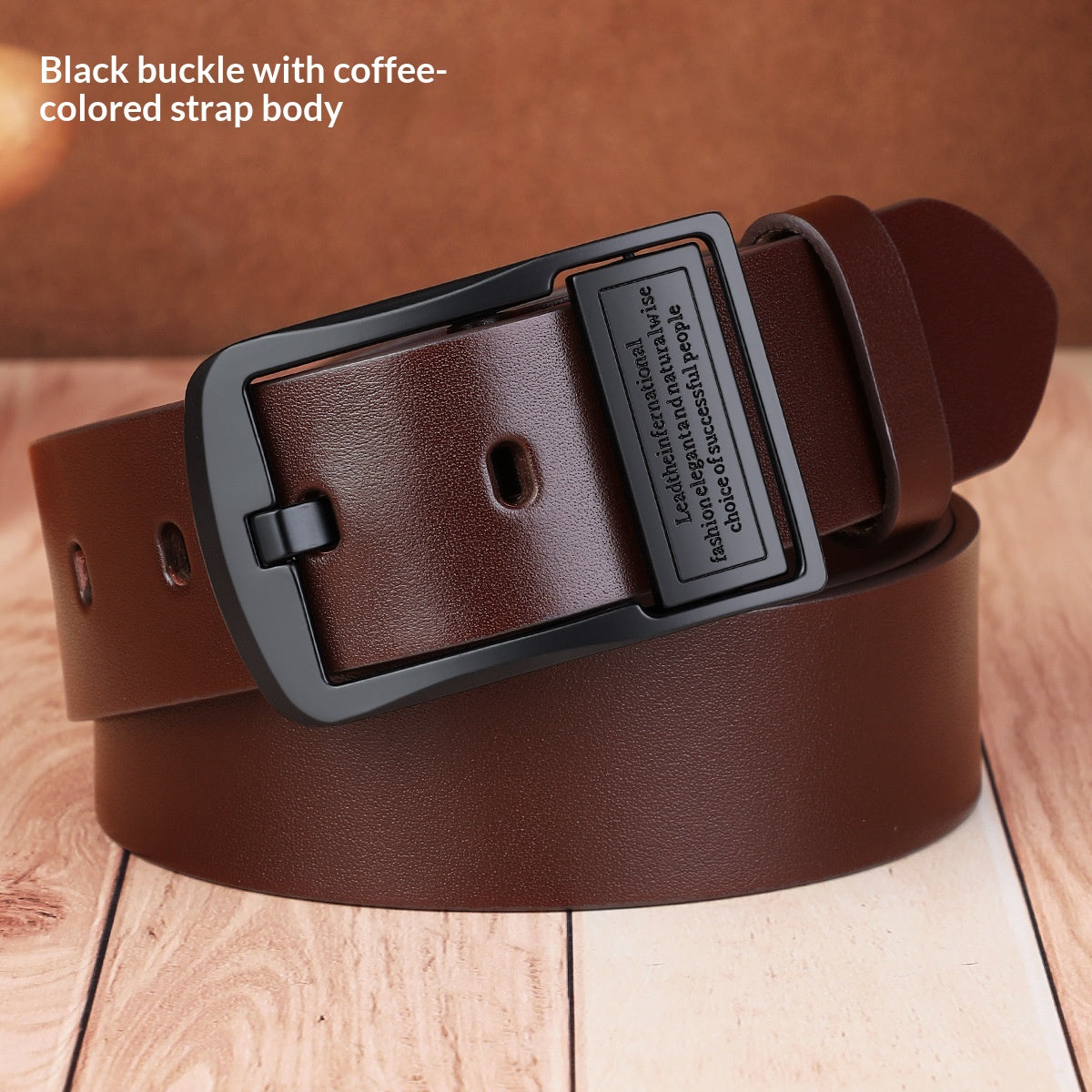 Ceinture en denim décontractée et business pour homme, variante Ceinture à café à boutons noirs X