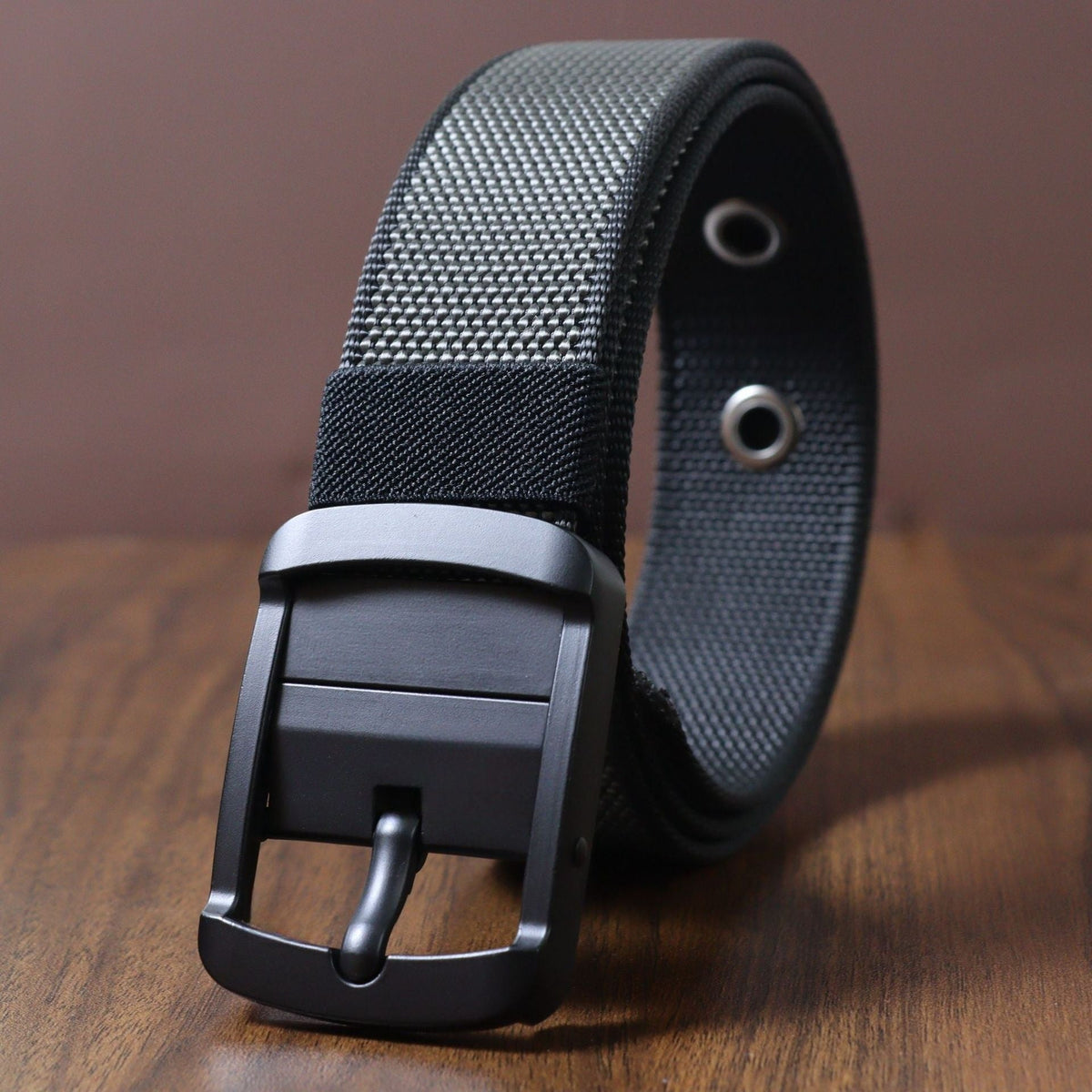 Ceinture en nylon rotative pour homme, coloris Noir Gris