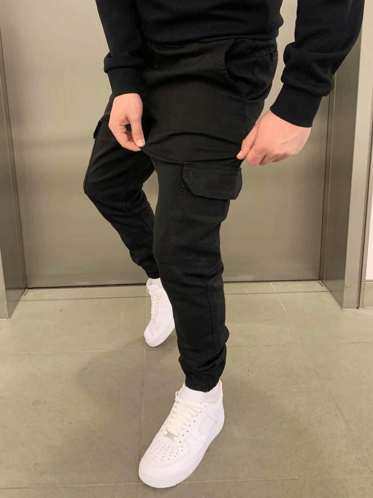 Pantalon Jogger Cargo Homme Ajusté, vue 2