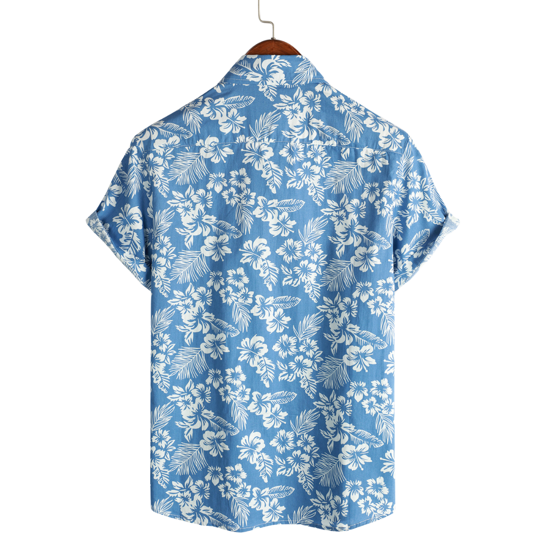 Chemise hawaïenne pour homme à manches courtes et motif fleuri, vue 2