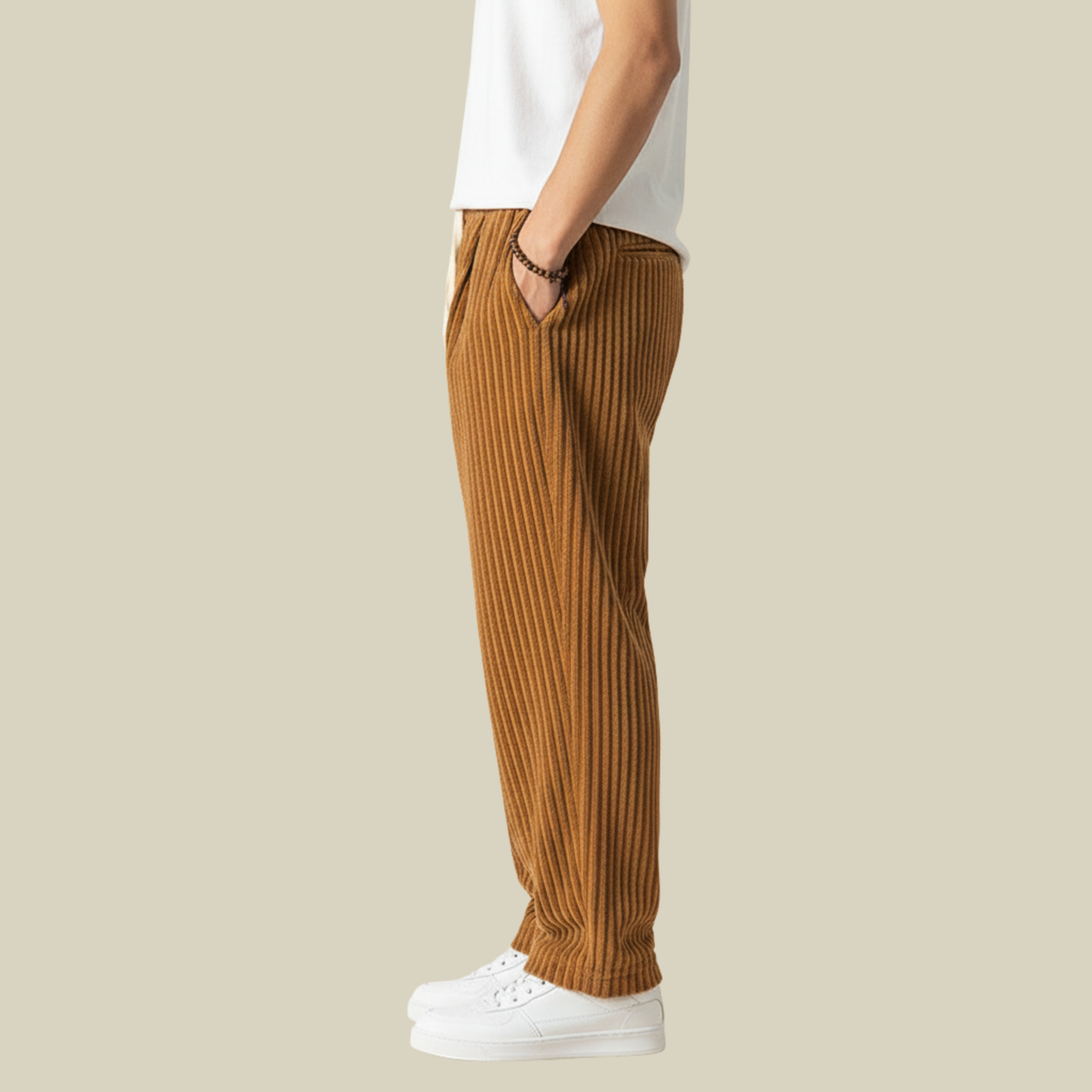 Pantalon Homme en Velours Côtelé, vue 8