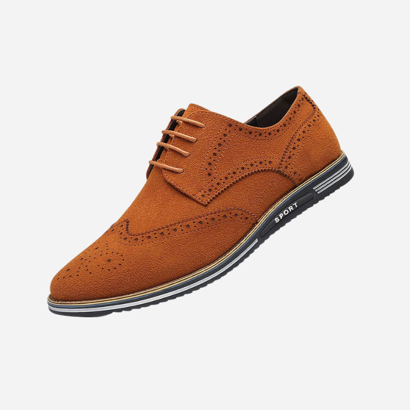 Chaussures Homme Noires En Daim À Lacets Plates, coloris Marron
