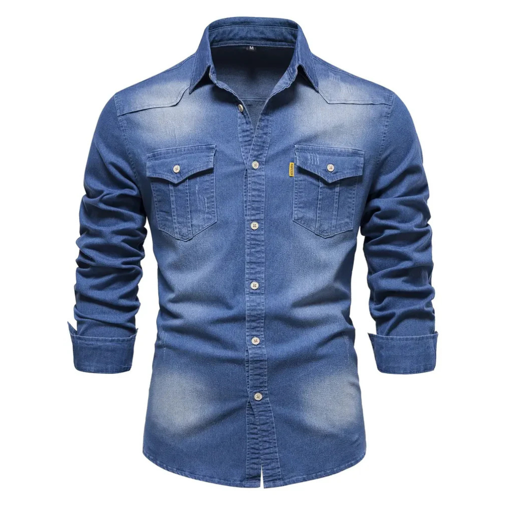 Chemise Homme en Jean Coupe Slim, vue 14