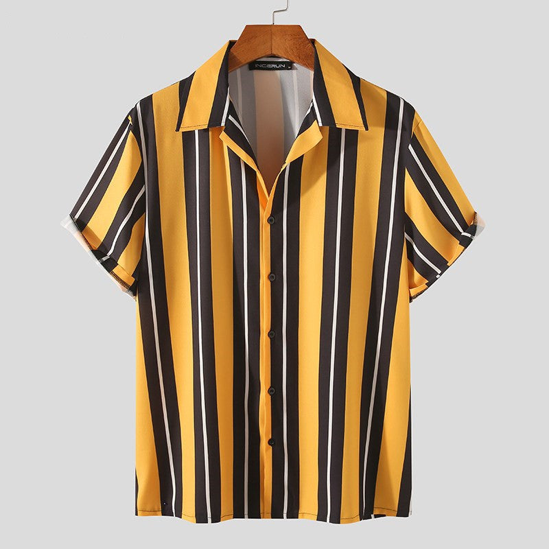 Chemise d’été décontractée pour homme, coloris Jaune, vue principale
