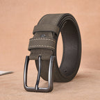 Ceinture en daim pour homme avec boucle ardillon, coloris Marron foncé