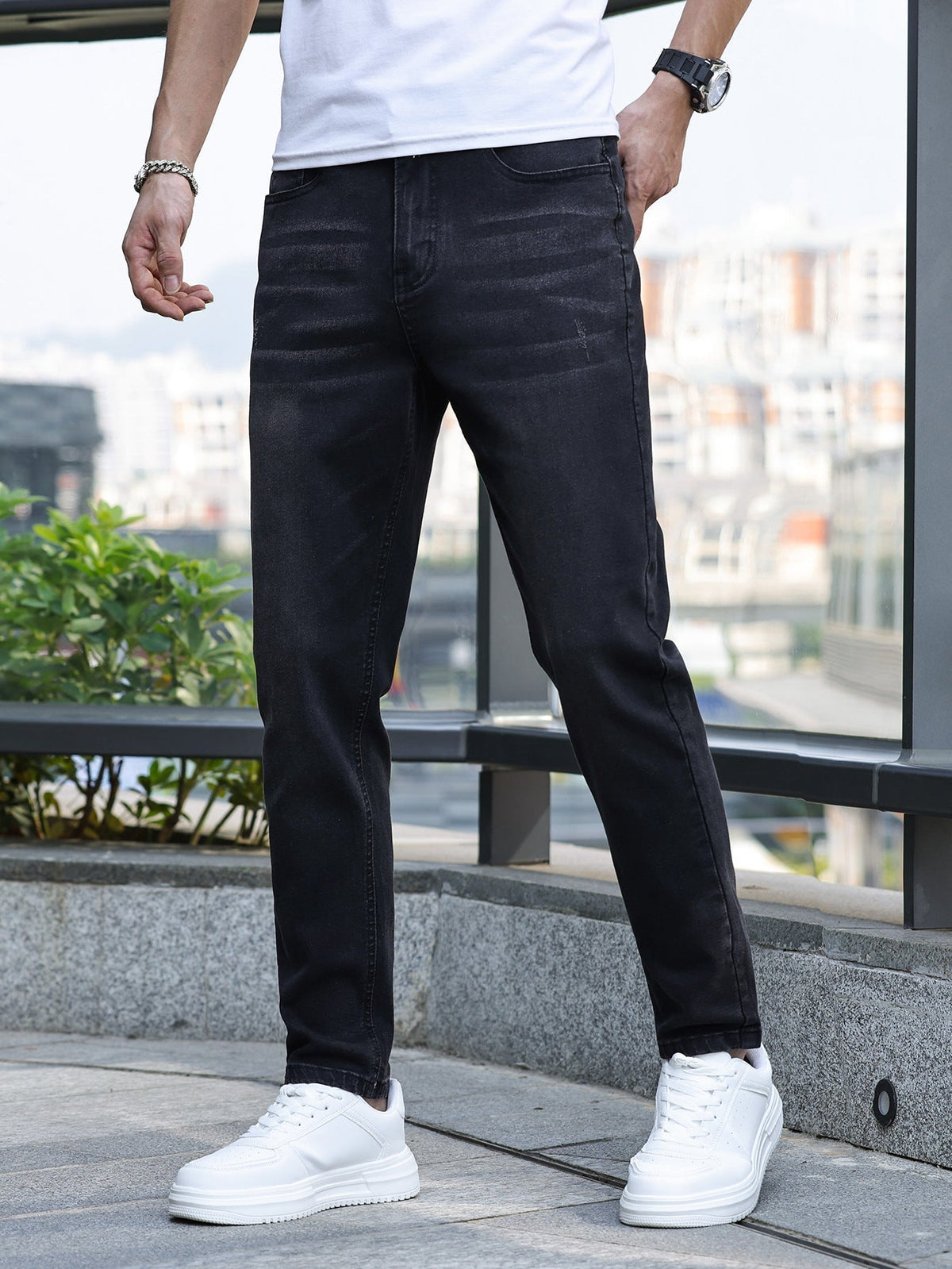 Jean décontracté pour homme, coloris Bleu profond