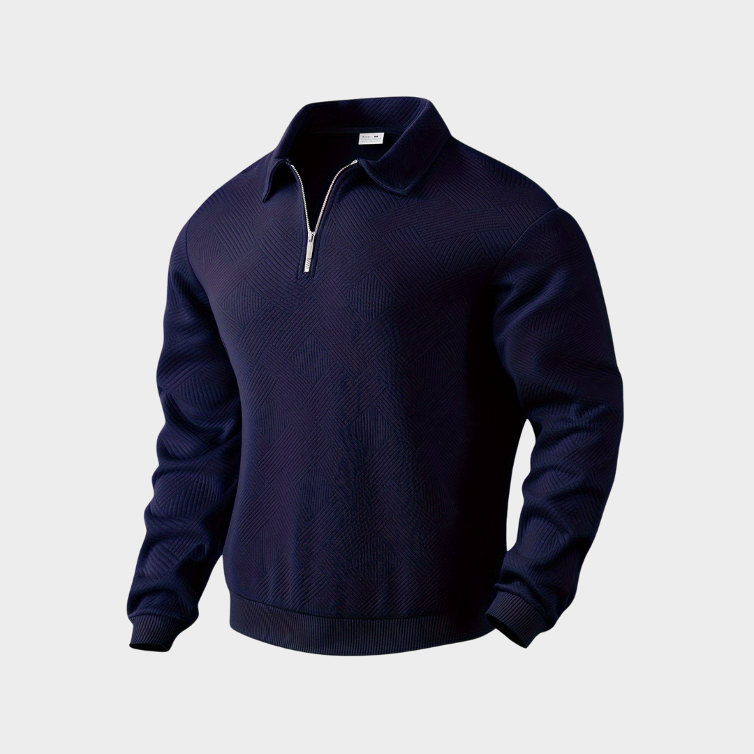 Pull à Demi-Zip pour Homme, coloris Bleu marine