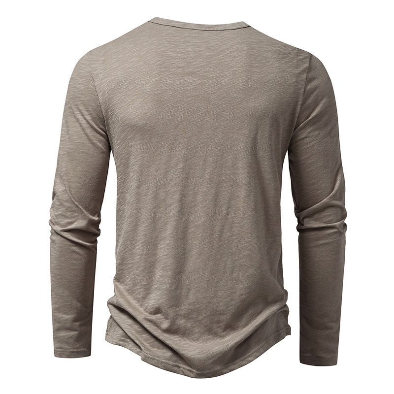 T-shirt Henley Décontracté à Manches Longues Homme, vue 5