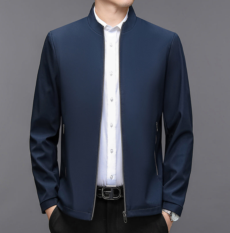 Veste homme à col montant et poches latérales, coloris Bleu