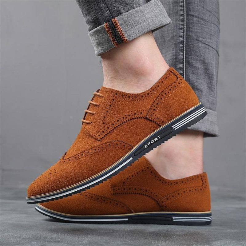 Chaussures Homme Noires En Daim À Lacets Plates, vue 9