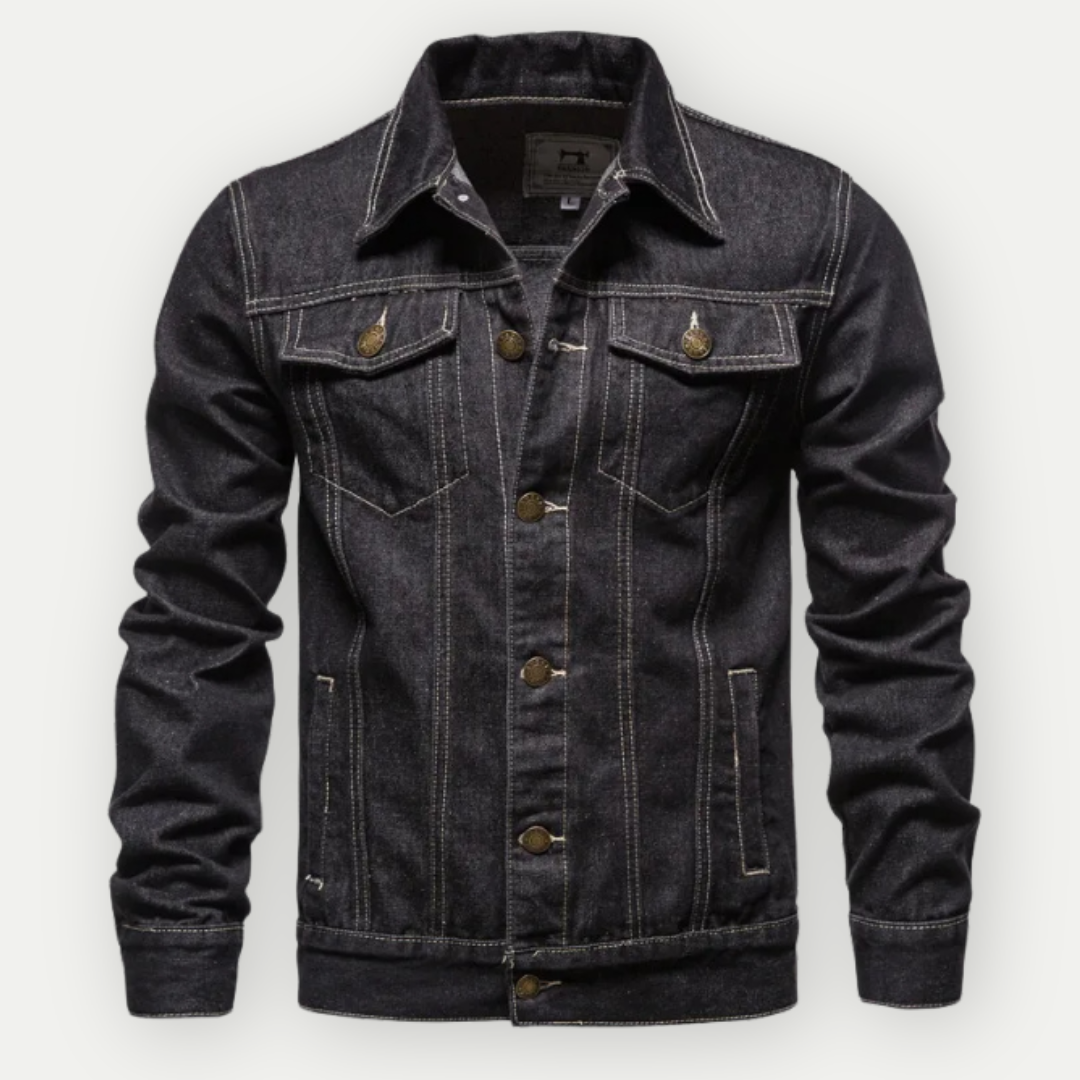 Veste en Jean pour Homme, coloris Noir