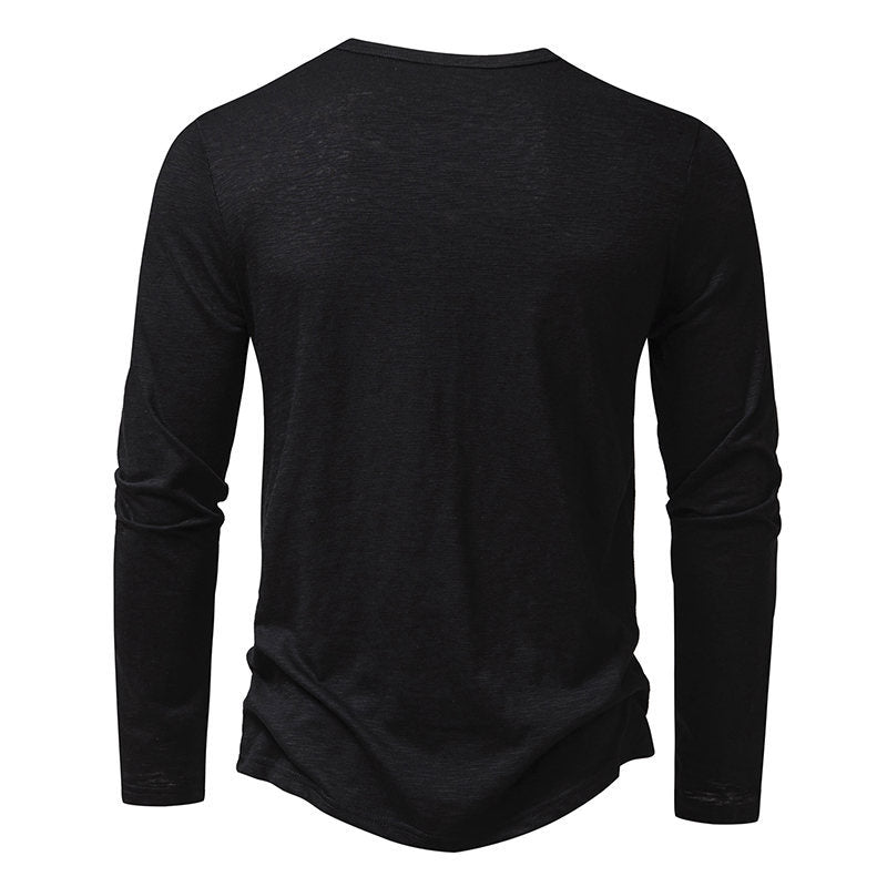 T-shirt Henley Décontracté à Manches Longues Homme, vue 7