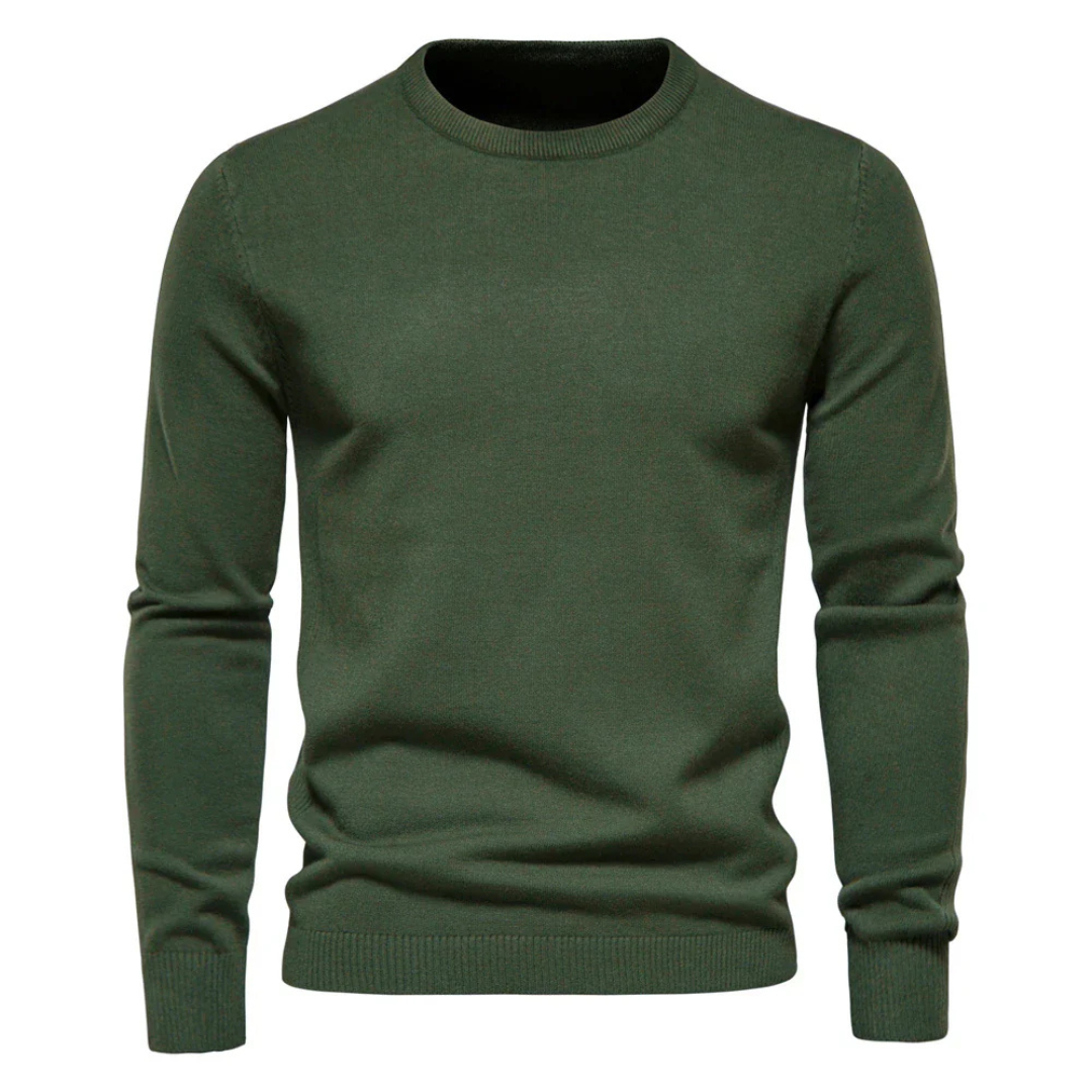 Pull Homme en Maille, coloris Vert foncé