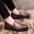 Mocassins Habillés En Cuir Pour Homme, coloris Marron, vue 10