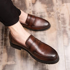 Mocassins Habillés En Cuir Pour Homme, coloris Marron, vue 9