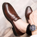 Mocassins Habillés En Cuir Pour Homme, coloris Marron, vue 8