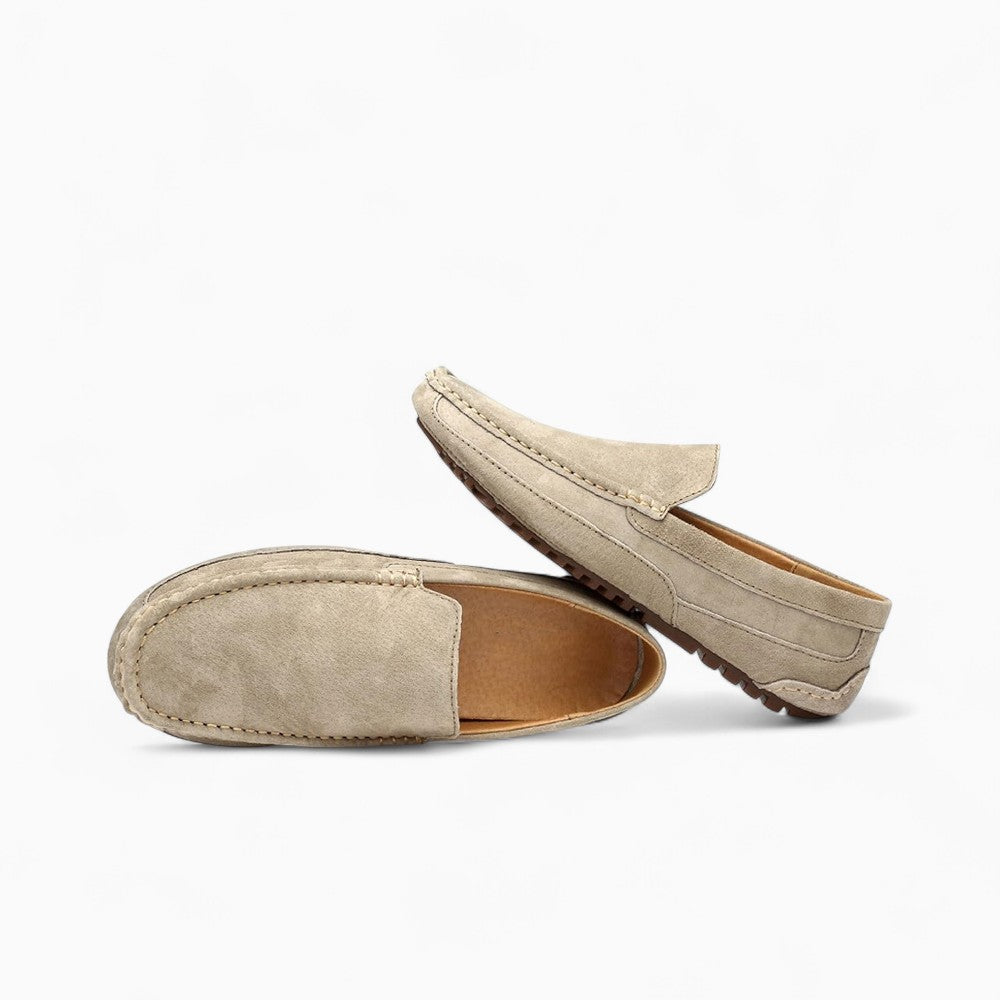 Mocassins Classiques En Cuir, coloris Beige, vue 2