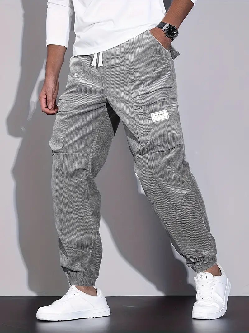 Pantalon Cargo Ajusté pour Homme, coloris Gris