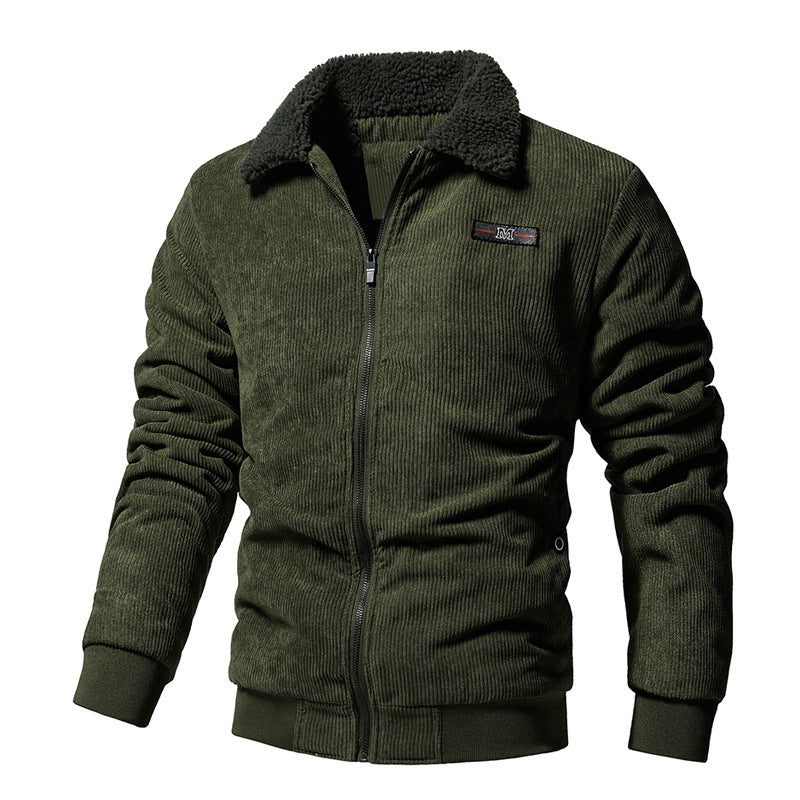 Veste Hivernale Matelassée en Côtelé pour Homme, coloris Gris foncé
