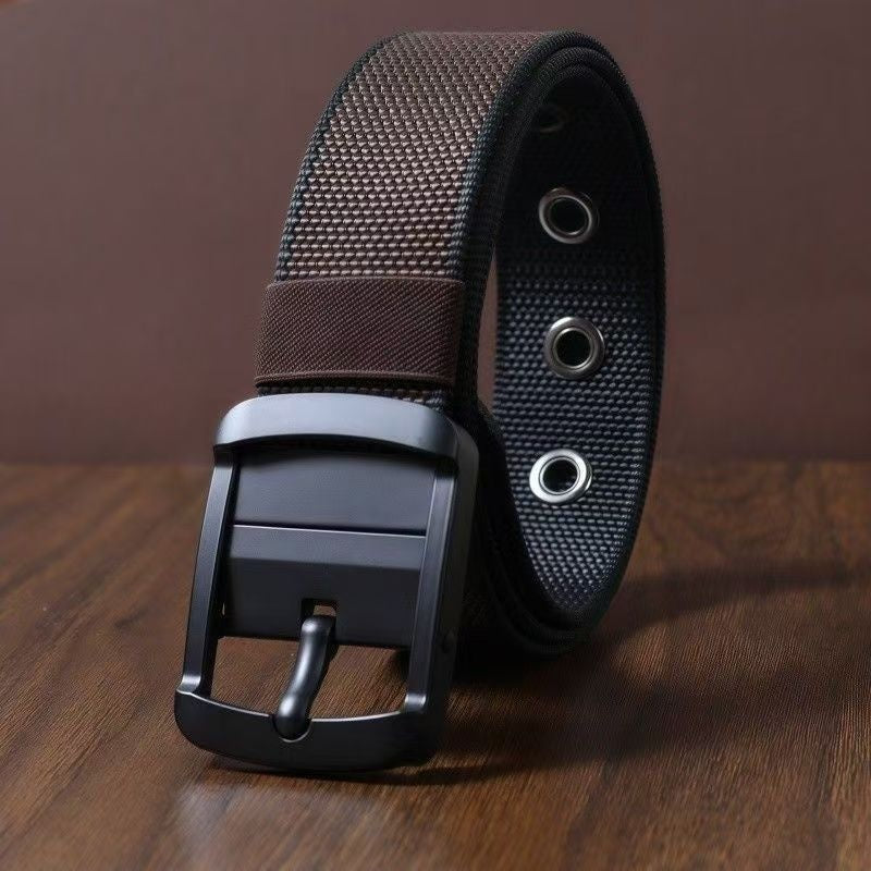 Ceinture en nylon rotative pour homme, coloris Noir Marron