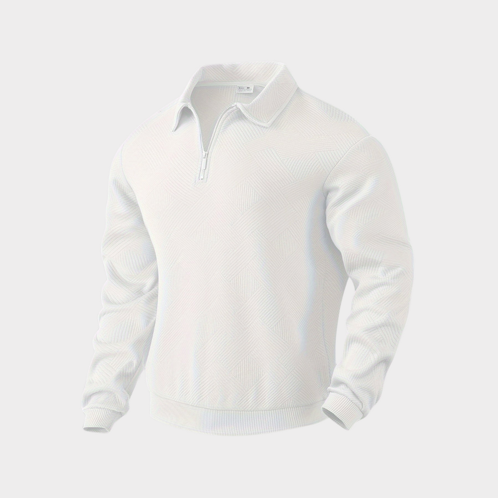 Pull à Demi-Zip pour Homme, coloris Blanc