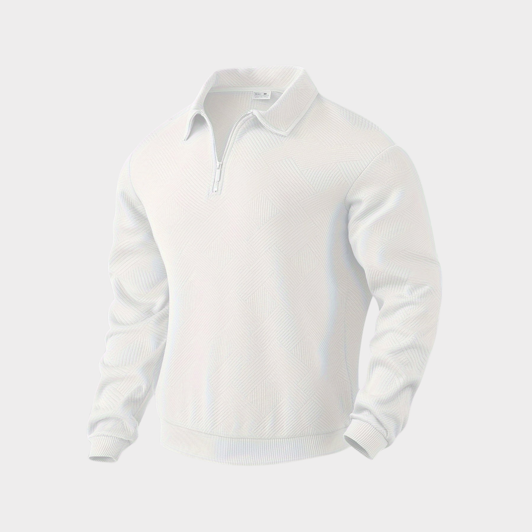 Pull à Demi-Zip pour Homme, coloris Blanc