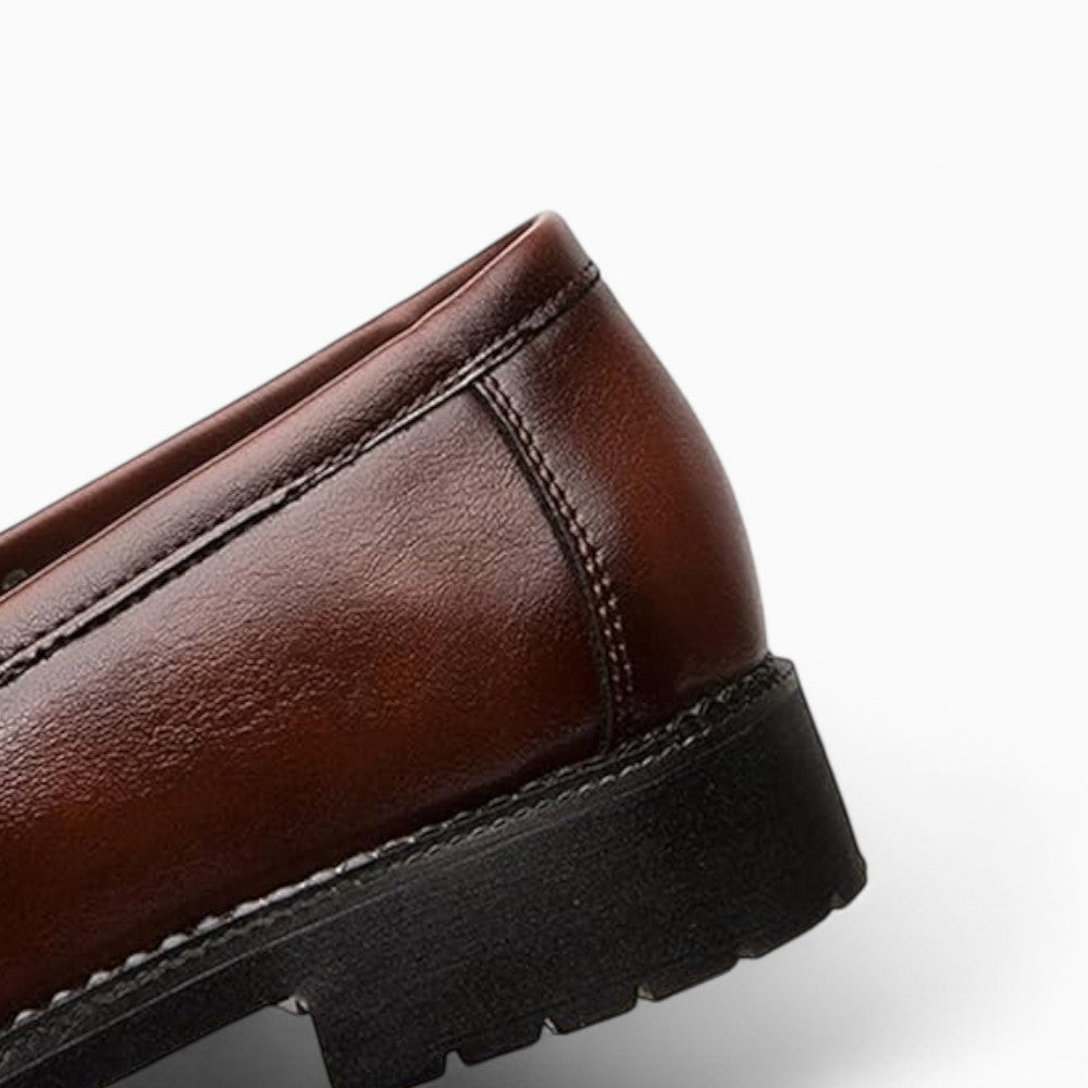 Mocassins Habillés En Cuir Pour Homme, coloris Marron, vue 5