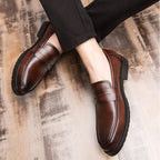 Mocassins Habillés En Cuir Pour Homme, coloris Marron, vue 7