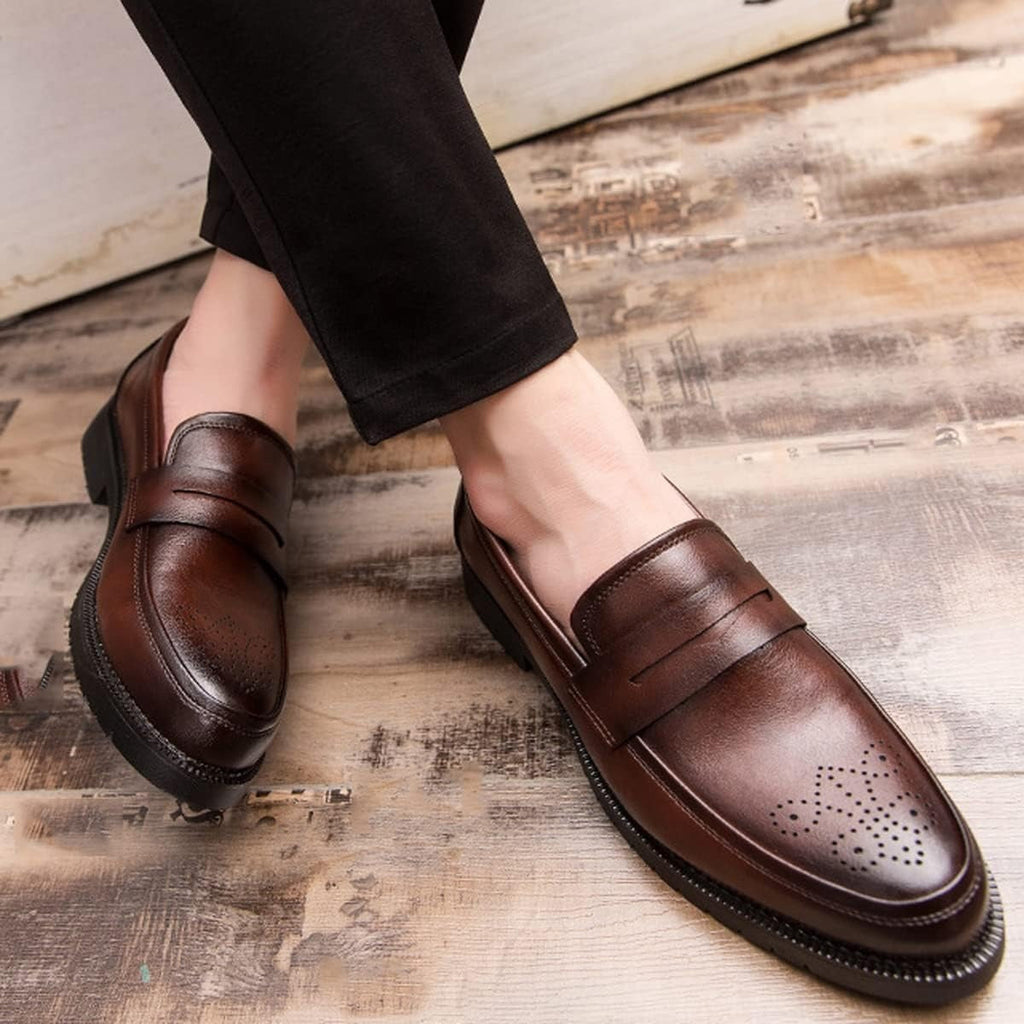 Mocassins Habillés En Cuir Pour Homme, coloris Marron, vue 6