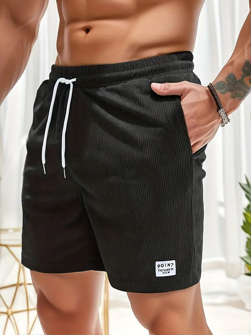 Short de bain homme à cordon, coloris Noir
