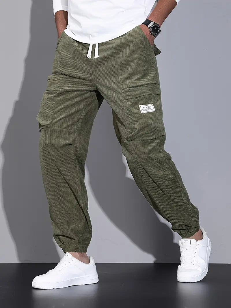 Pantalon Cargo Ajusté pour Homme, coloris Vert armée