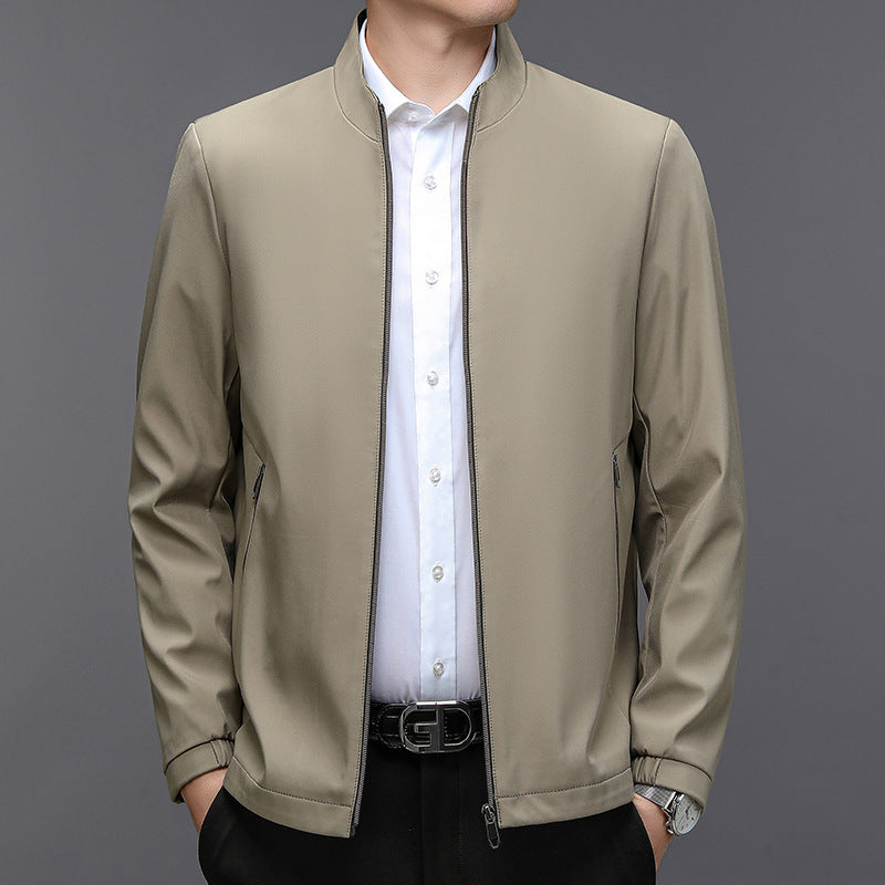 Veste homme à col montant et poches latérales, coloris Marron