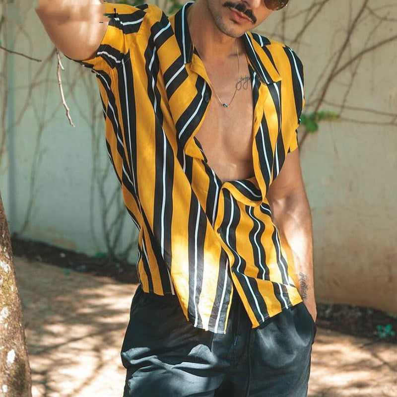 Chemise d’été décontractée pour homme, coloris Jaune, vue 3