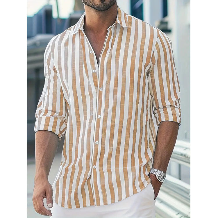 Chemise rayée pour homme, vue 3