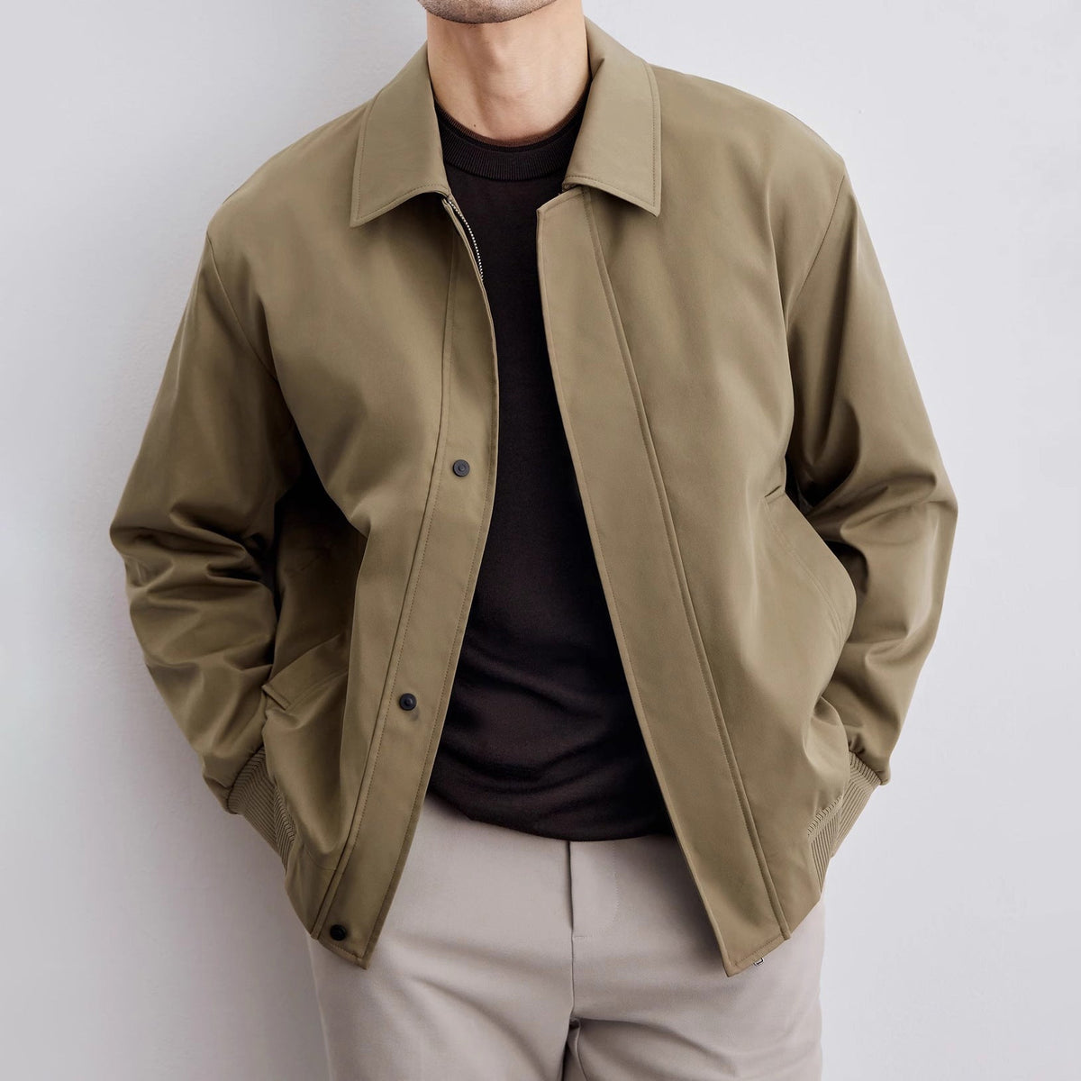 Veste Vintage Décontractée pour Hommes, coloris Kaki