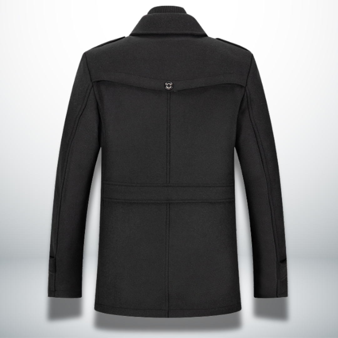Manteau Peacoat en Laine Mélangée pour Homme, vue 7