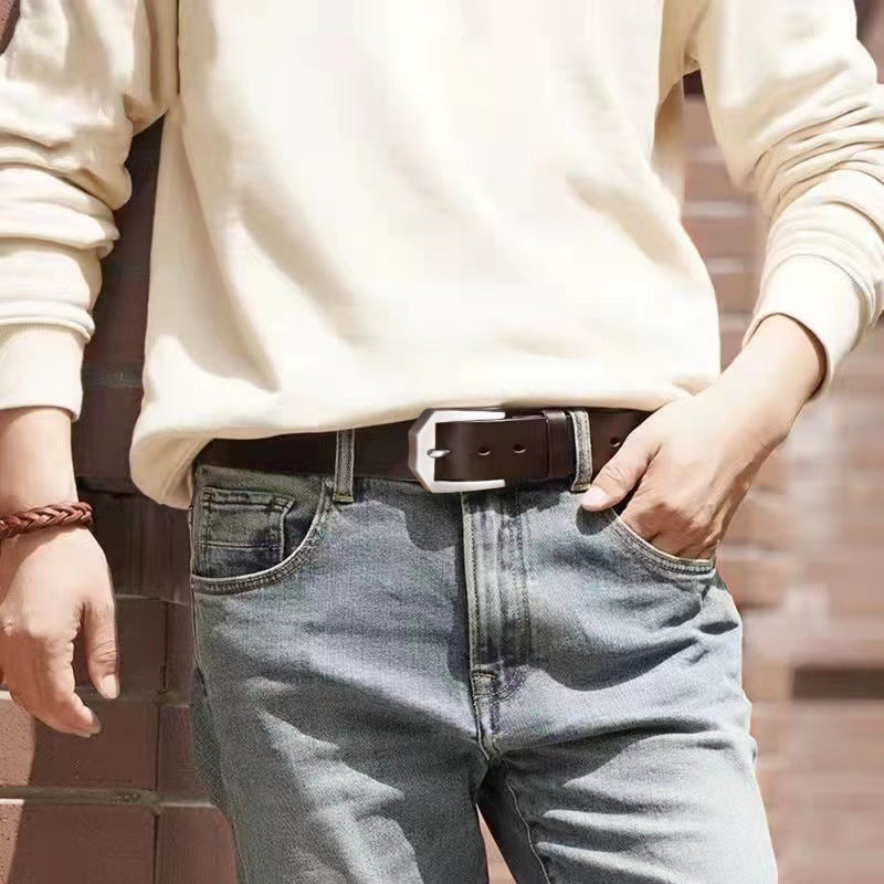 Ceinture en denim décontractée et business pour homme, vue 3