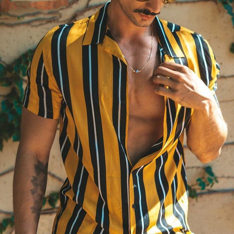 Chemise d’été décontractée pour homme, coloris Jaune, vue 5