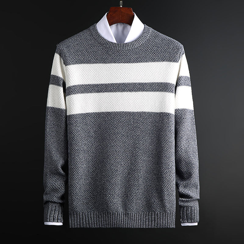 Pull ras du cou à rayures pour homme, coloris Gris foncé